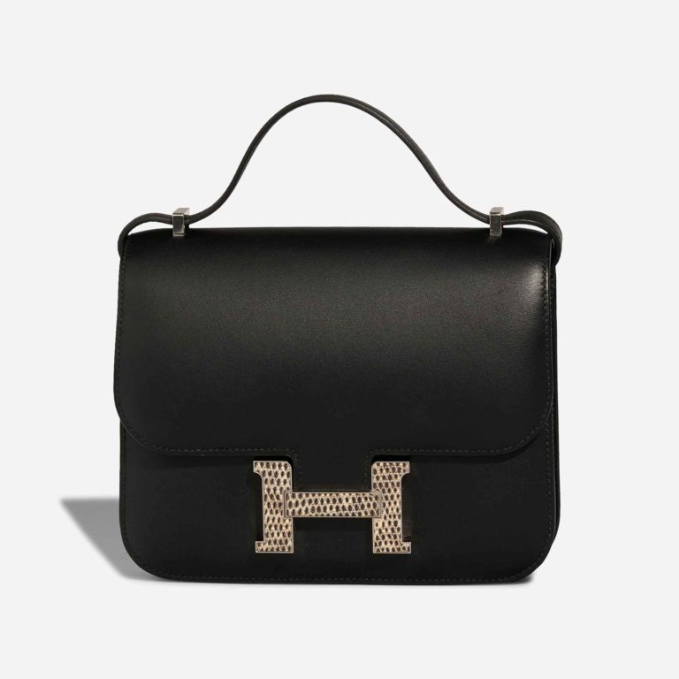 Hermès Constance 18 Veau Monsieur / Lizard Black Front | Sell your designer bag