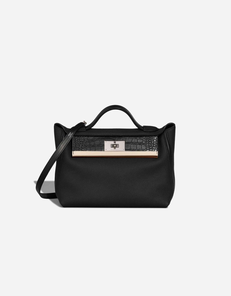 Hermès 24/24 29 Togo / Alligator Mississippi / Swift Black / Gold / Nata Front | Sell your designer bag