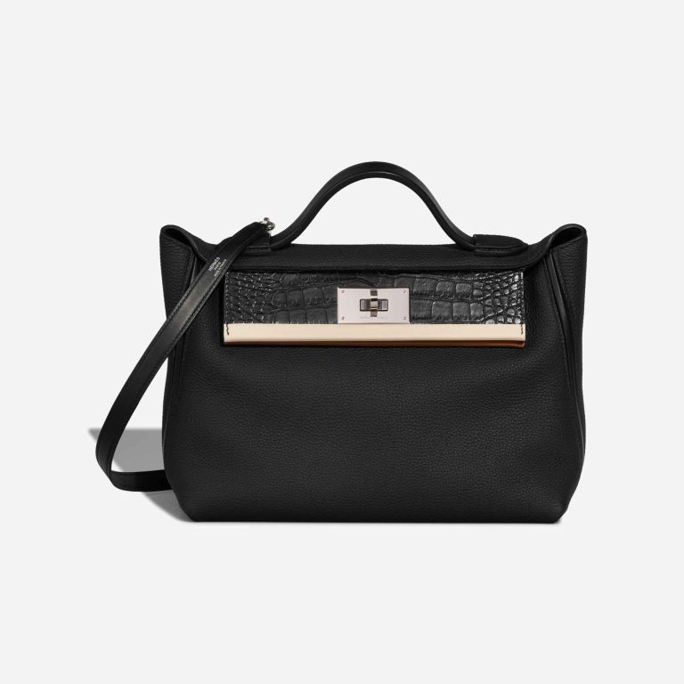 Hermès 24/24 29 Togo / Alligator Mississippi / Swift Black / Gold / Nata Front | Sell your designer bag