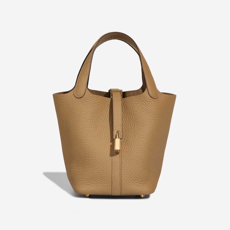 Hermès Picotin 18 Taurillon Clémence Biscuit Front | Verkaufen Sie Ihre Designer-Tasche