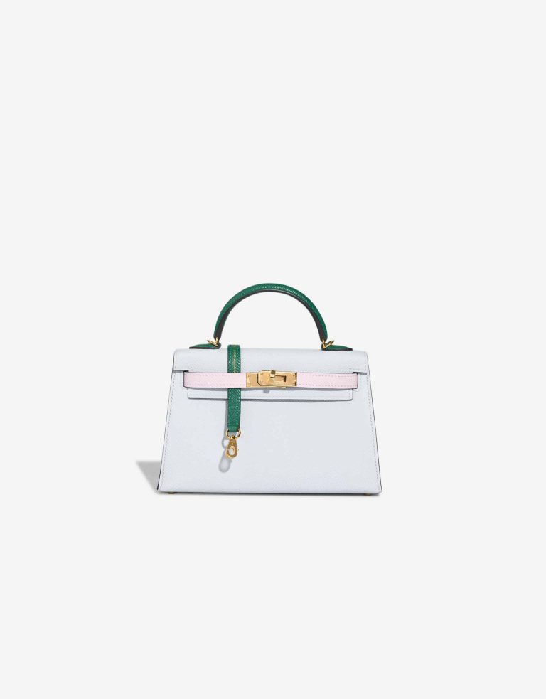 Hermès Kelly Mini Epsom Mauve Sylvestre / Bleu Brume / Malachite Front | Sell your designer bag