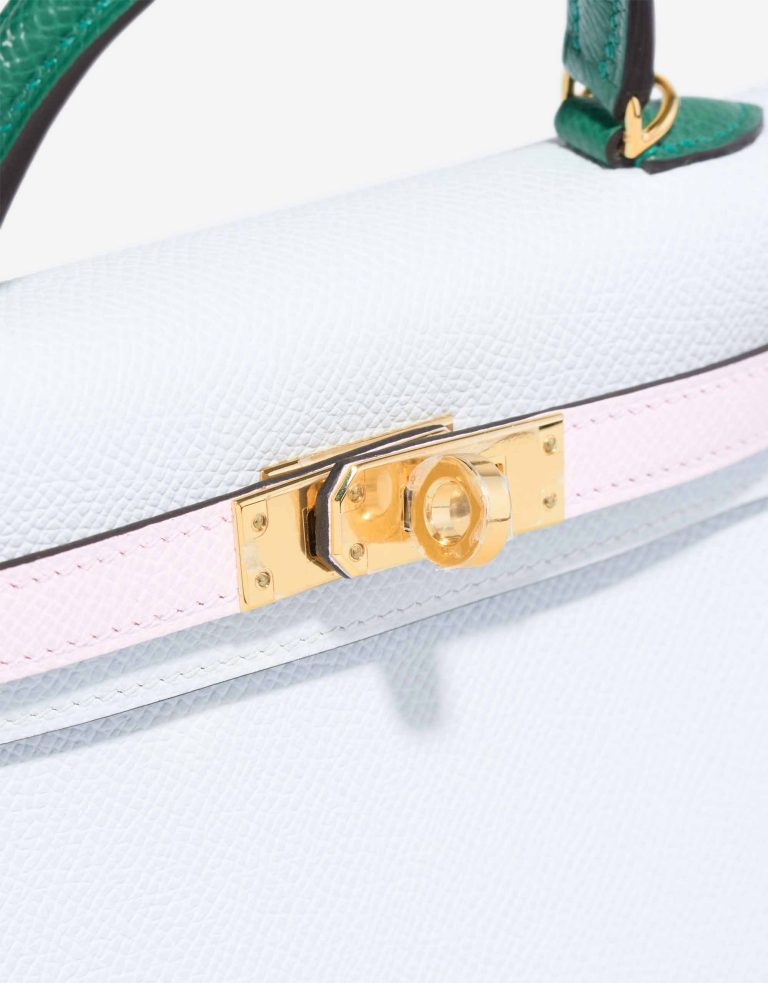 Hermès Kelly Mini Epsom Mauve Sylvestre / Bleu Brume / Malachite Closing System | Sell your designer bag