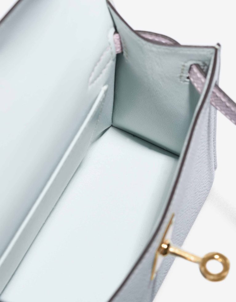 Hermès Kelly Mini Epsom Mauve Sylvestre / Bleu Brume / Malachite Inside | Sell your designer bag