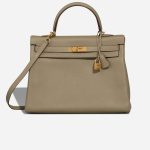 Hermès Kelly HSS 35 Clémence Sauge / Gris Pâle Front | Sell your designer bag