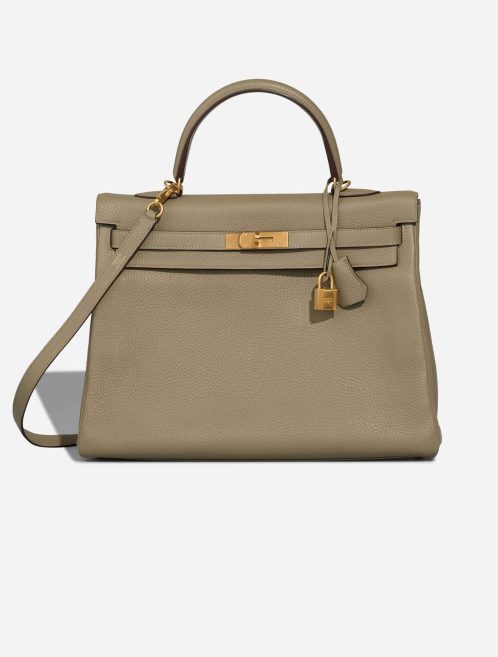 Hermès Kelly HSS 35 Clémence Sauge / Gris Pâle Front | Sell your designer bag