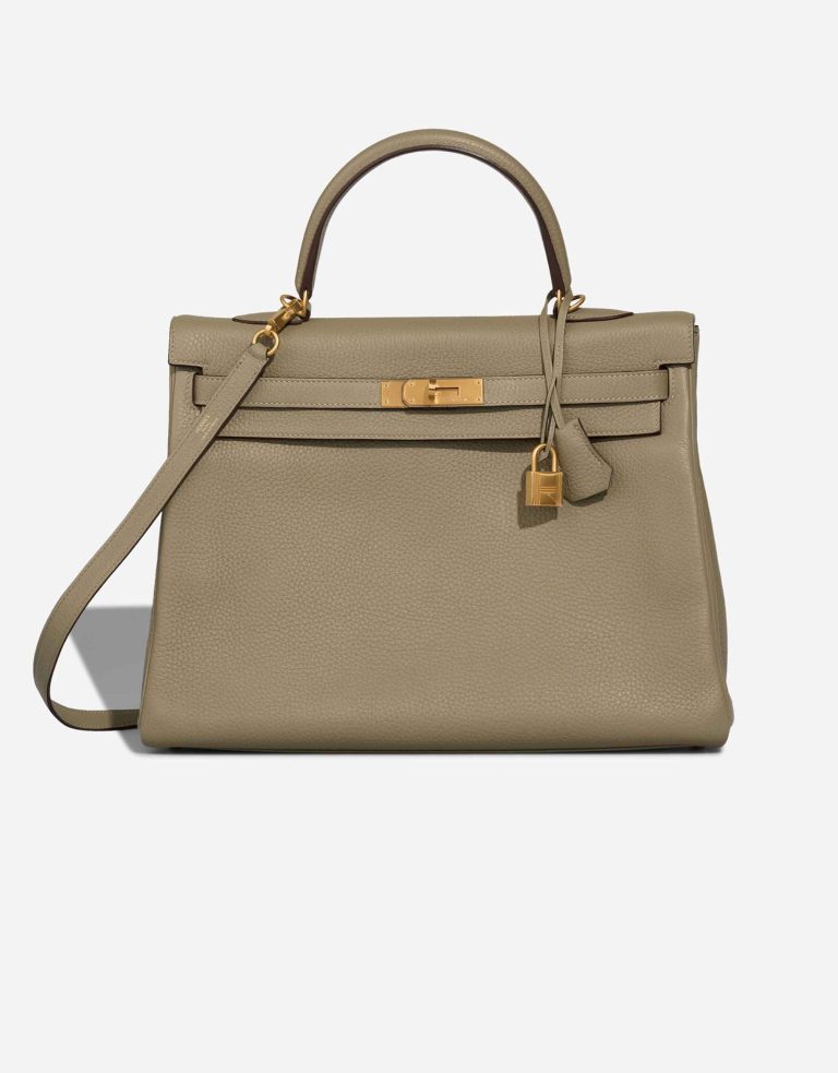 Hermès Kelly HSS 35 Clémence Sauge / Gris Pâle Front | Sell your designer bag