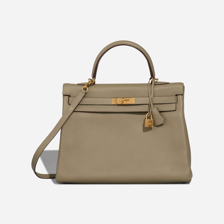 Hermès Kelly HSS 35 Clémence Sauge / Gris Pâle Front | Sell your designer bag