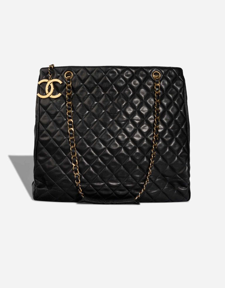 Chanel Shopping Tote Large Lamb Black Front | Sell your designer bag