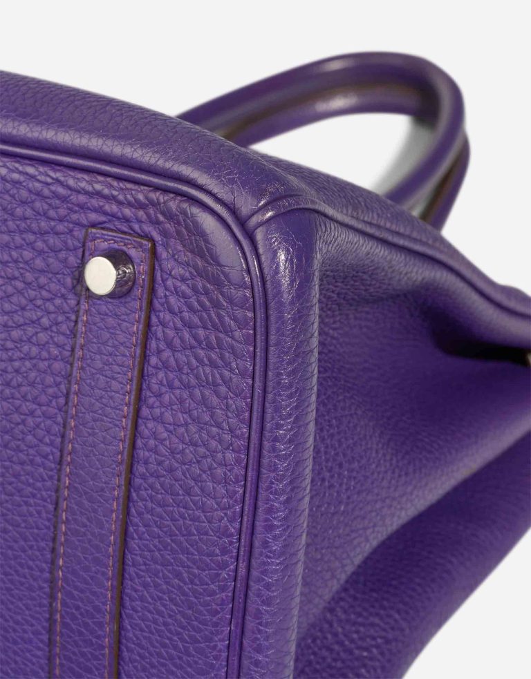 Hermès Birkin 35 Clémence Ultraviolet Signs of wear | Sell your designer bag