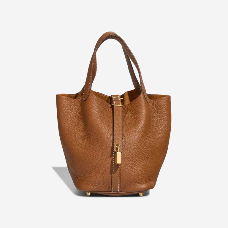 Hermès Picotin 18 Clémence Gold Front | Sell your designer bag