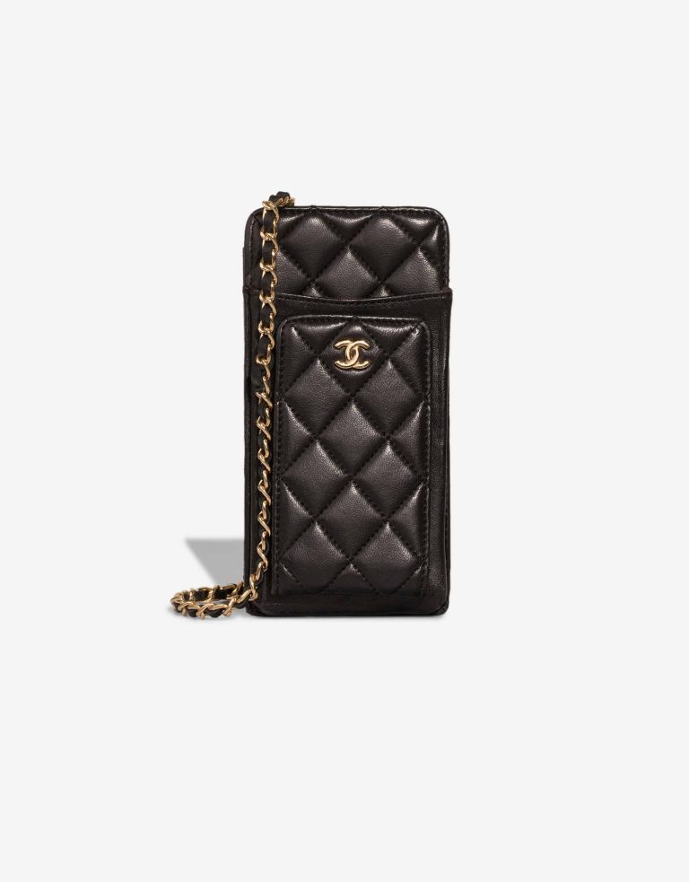 Chanel Timeless Card Holder Crossbody Bag Lamb Black Front | Sell your designer bag