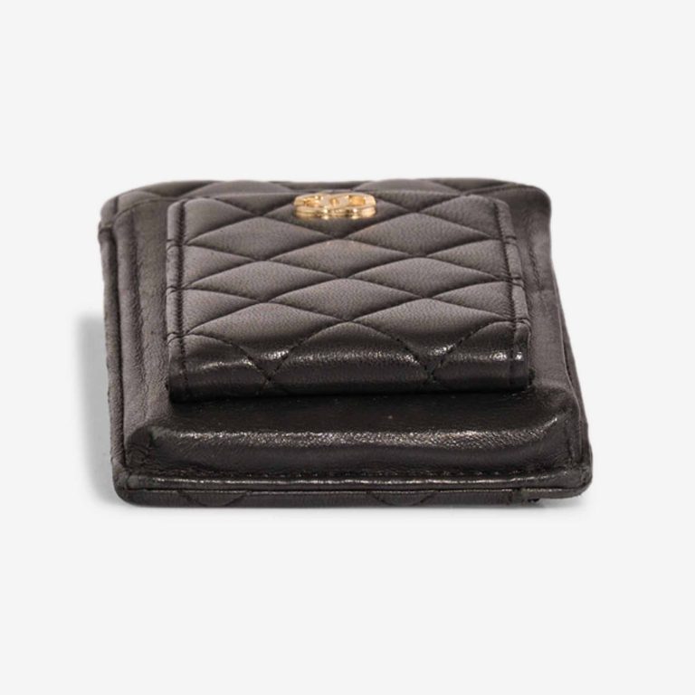 Chanel Timeless Card Holder Crossbody Bag Lamb Black Closing System | Sell your designer bag