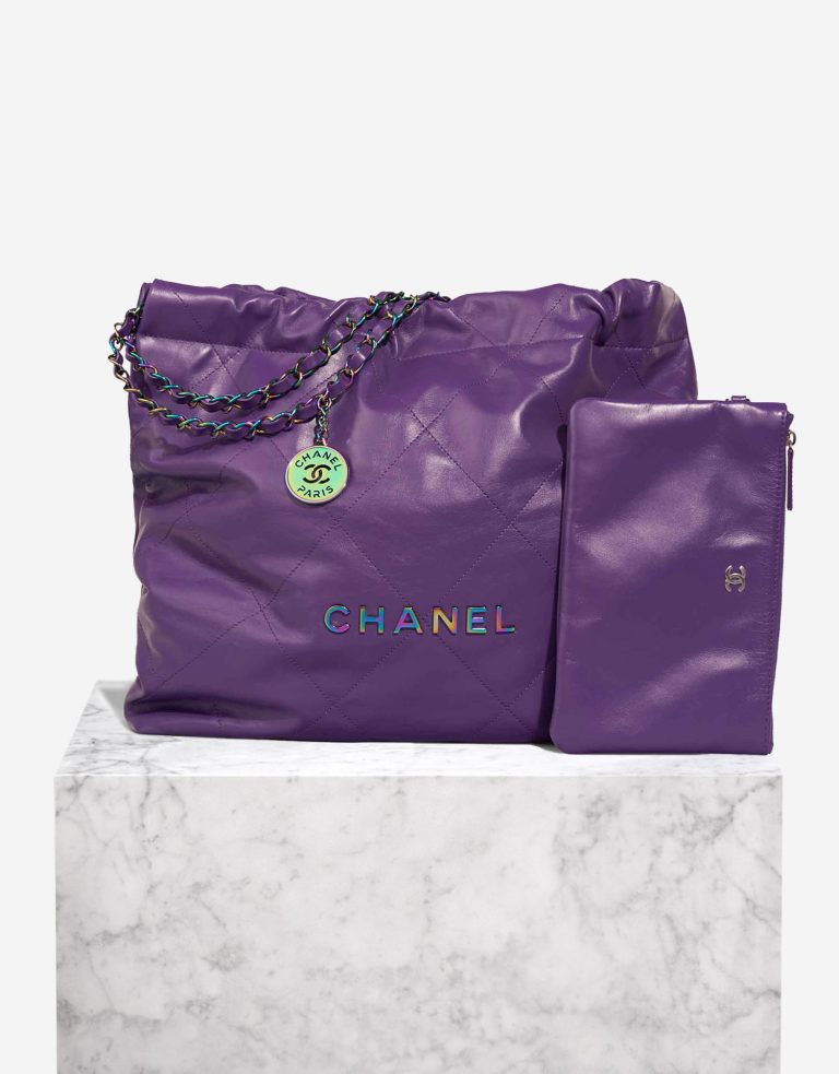 Chanel 22 Medium Calf Purple Front | Sell your designer bag