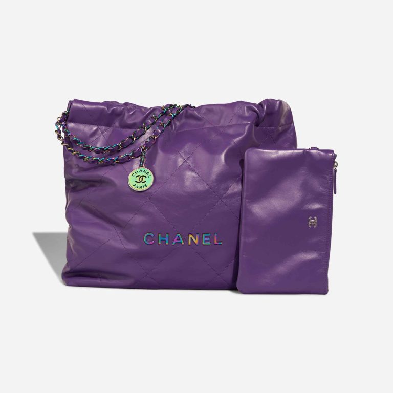 Chanel 22 Medium Calf Purple Front | Vendez votre sac de créateur