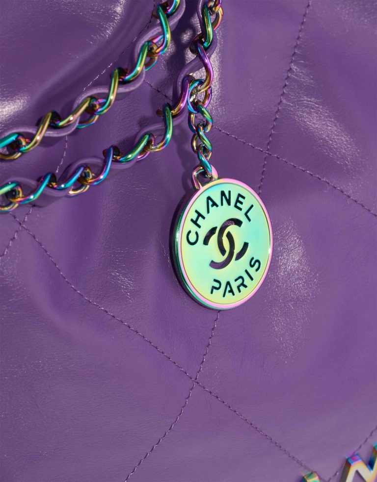 Chanel 22 Medium Calf Purple Logo | Vendez votre sac de créateur