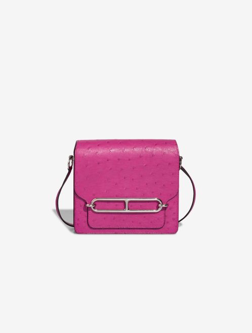 Hermès Roulis 18 Ostrich Rose Pourpre Front | Sell your designer bag