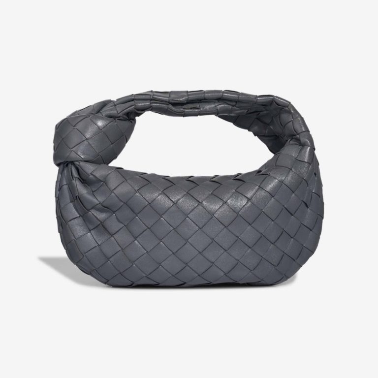 Bottega Veneta Jodie Mini Lammleder Grau Front | Verkaufen Sie Ihre Designertasche