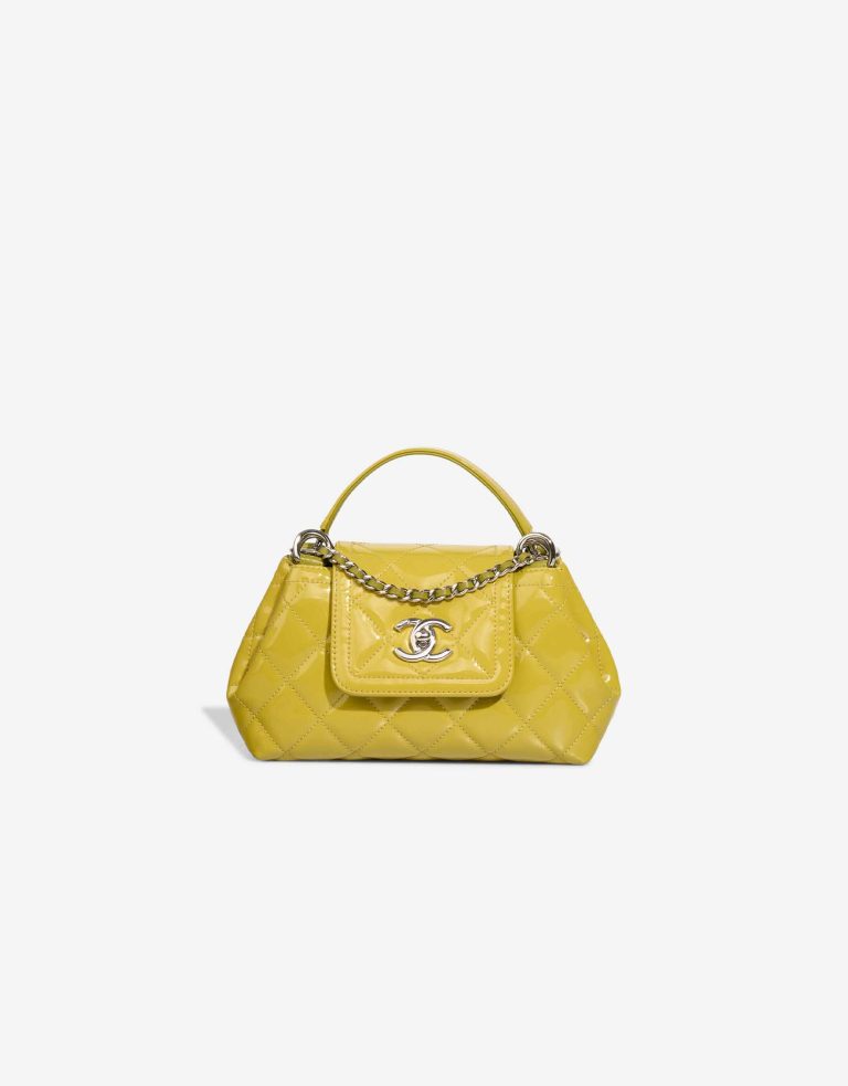 Chanel Timeless Single Flap Patent Yellow Front | Sell your designer bag