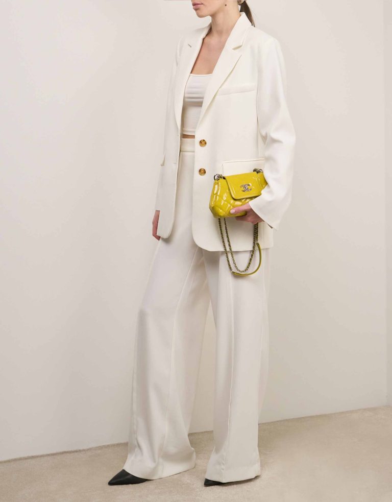 Chanel Timeless Single Flap Patent Yellow Front | Sell your designer bag