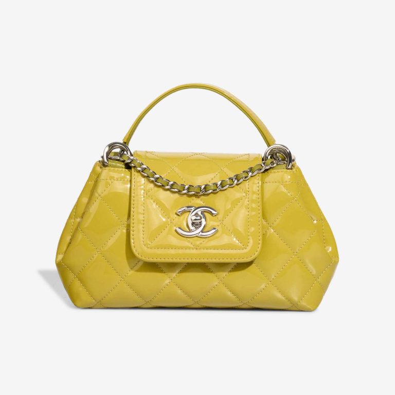 Chanel Timeless Single Flap Patent Yellow Front | Sell your designer bag