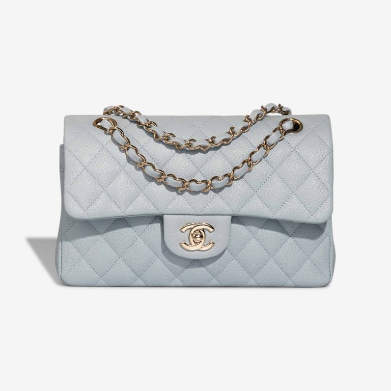 Chanel Timeless Small Caviar Light Blue Front | Sell your designer bag