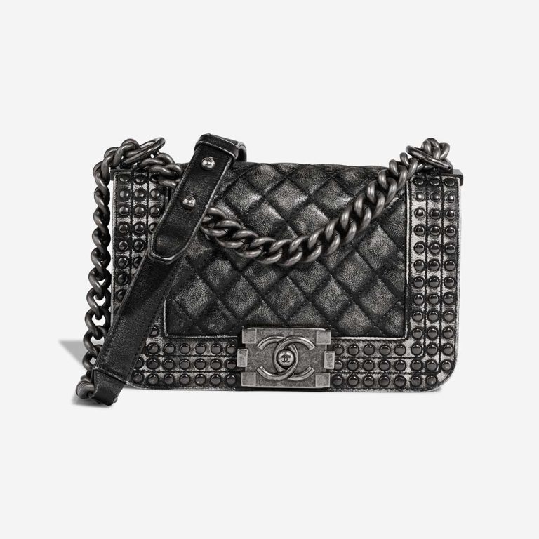 Chanel Boy Small Lamb / Studs Black Front | Sell your designer bag