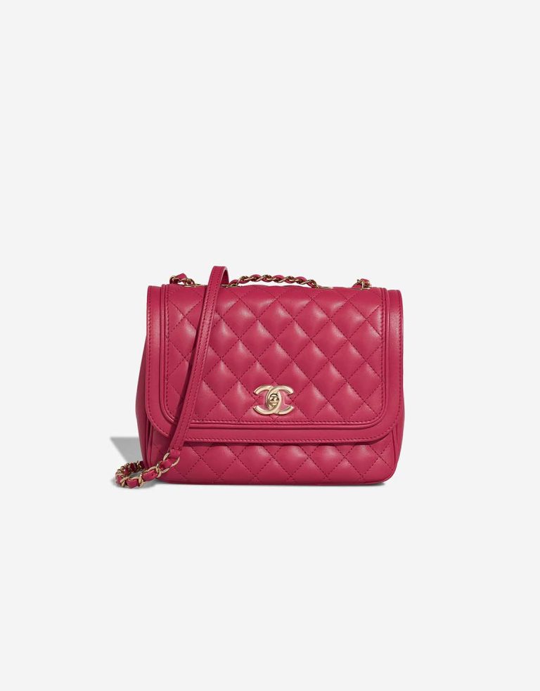 Chanel Lovely Day Flap Bag Medium Lamb Pink Front | Sell your designer bag