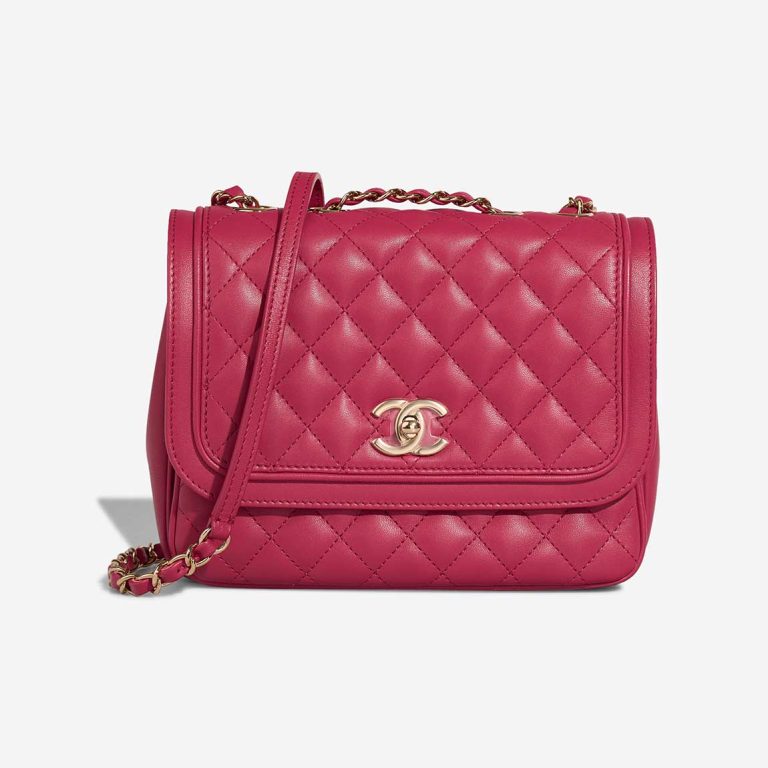 Chanel Lovely Day Flap Bag Medium Lamb Pink Front | Sell your designer bag