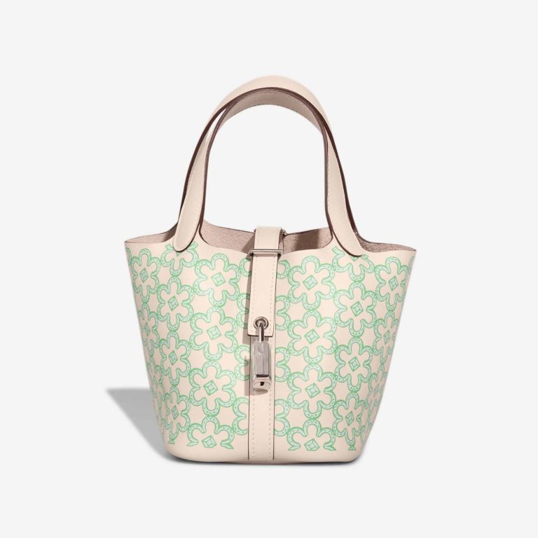 Hermès Picotin Micro Lucky Daisy Swift Nata / Vert / White Front | Verkaufen Sie Ihre Designer-Tasche