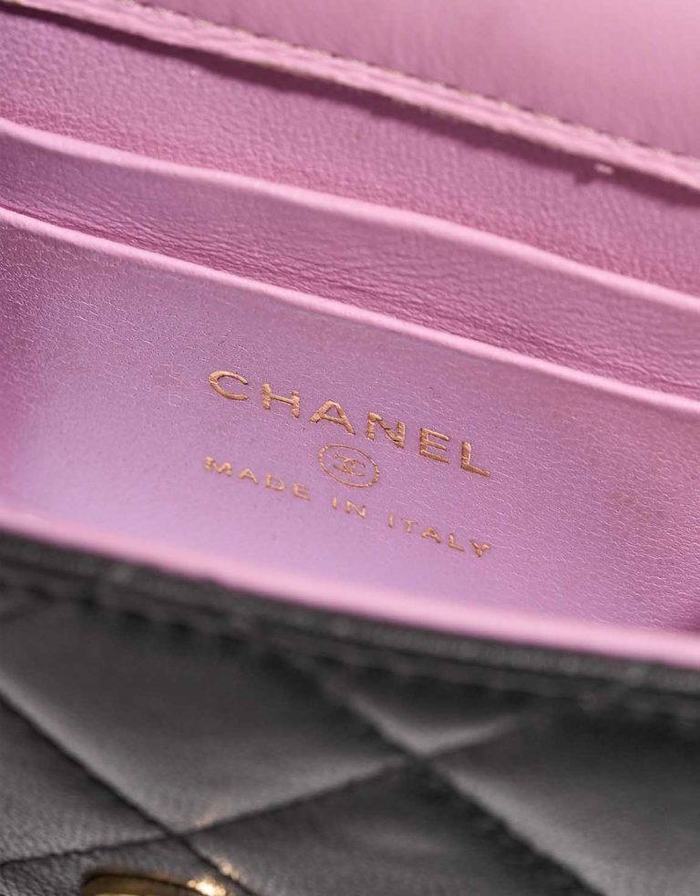 Chanel Top Handle Vanity Extra Mini Lamb Black / Light Pink Logo | Sell your designer bag