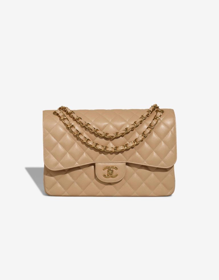 Chanel Timeless Jumbo Caviar Beige Front | Sell your designer bag