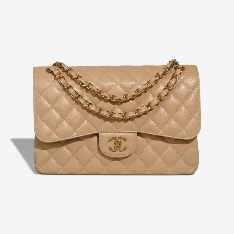 Chanel Timeless Jumbo Caviar Beige Front | Sell your designer bag