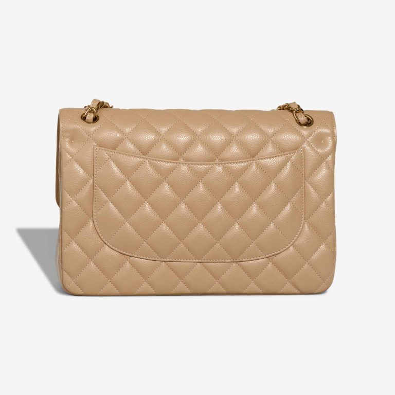 Chanel Timeless Jumbo Caviar Beige Side Back | Sell your designer bag