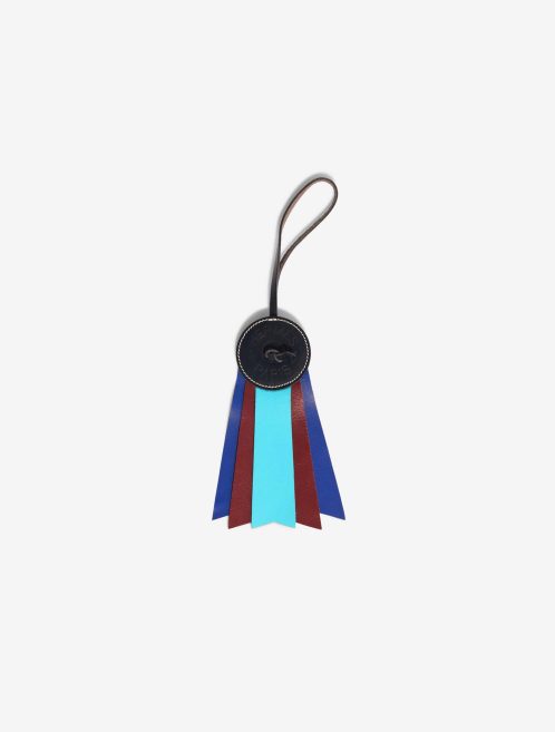 Hermès Paddock Flot Bag Charm Milo Lamb Turquoise / Sienne / Bleu France / Navy Front | Sell your designer bag