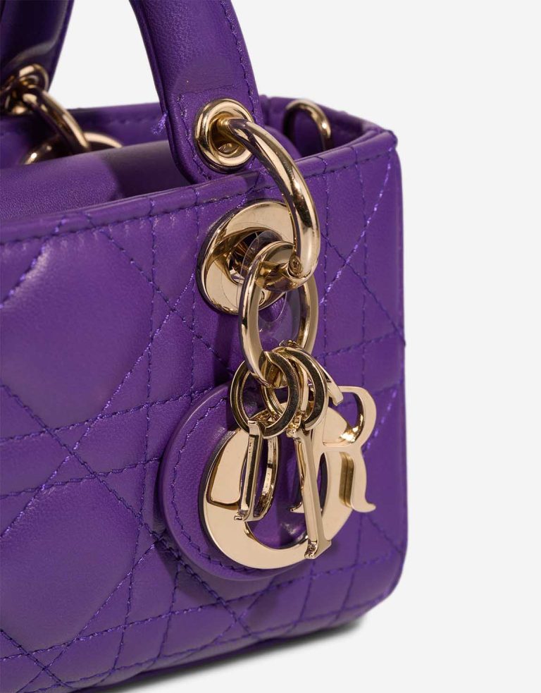 Dior Lady D-Joy Micro Lamb Purple Closing System | Sell your designer bag