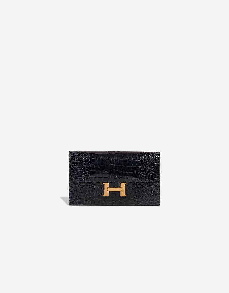 Hermès Constance Long Wallet Alligator Bleu Indigo / Sienne Front | Sell your designer bag