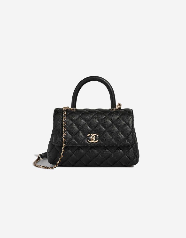 Chanel Timeless Handle Small Caviar Black Front | Sell your designer bag