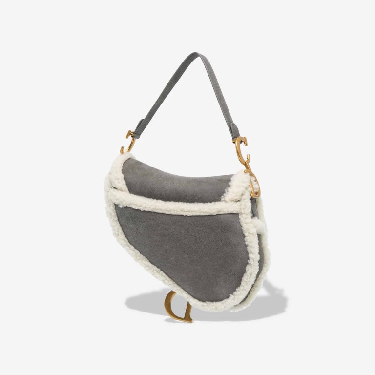 Dior Saddle Medium Calf / Shearling Grey / White | Sell your designer bag