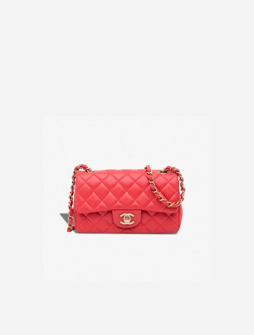 Chanel Timeless Mini Rectangular Lamb Red Front | Sell your designer bag