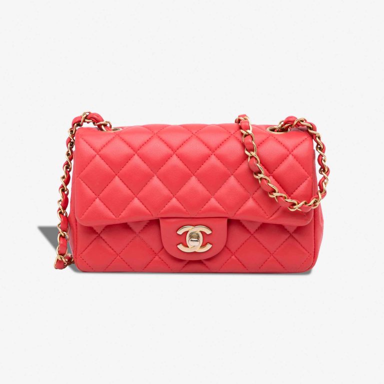 Chanel Timeless Mini Rectangular Lamb Red Front | Vendez votre sac de créateur