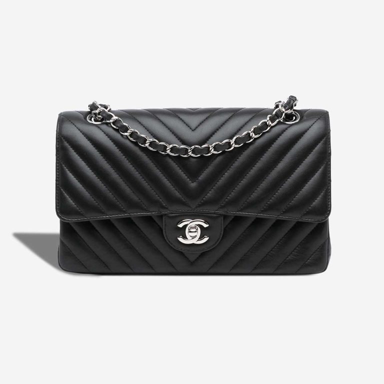 Chanel Timeless Medium Lammleder Schwarz Front | Verkaufen Sie Ihre Designer-Tasche