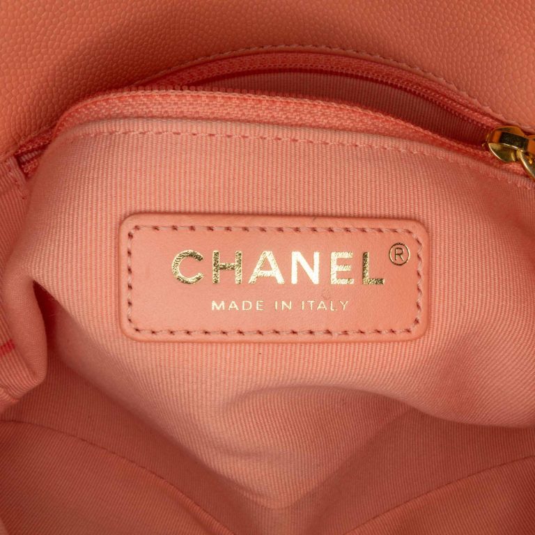 Chanel CC You à rabat Bag Mini Caviar Orange Logo | Vendre votre sac de créateur