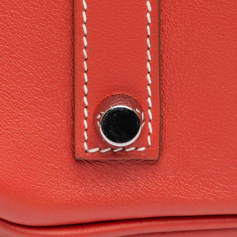 Hermès Birkin Ghillies 35 Swift / Toile Sanguine Signs of wear | Sell your designer bag