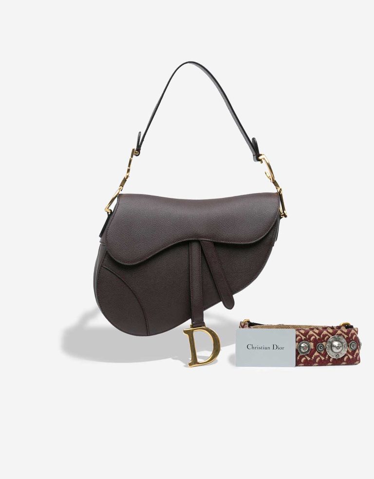 Dior Saddle Medium Calf Dark Brown Front | Sell your designer bag