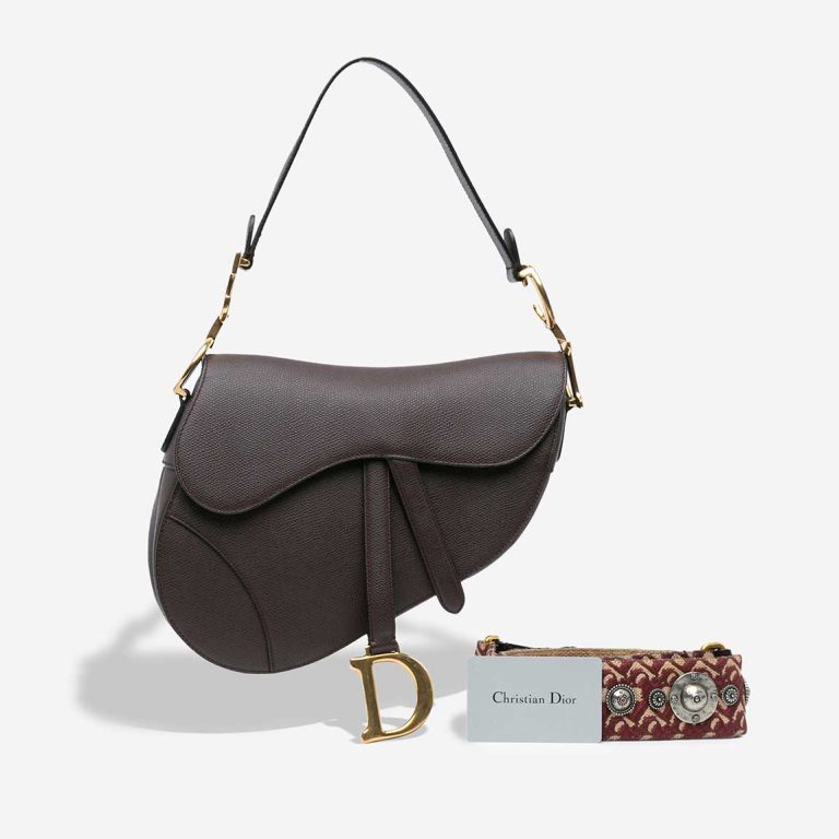 Dior Saddle Medium Kalbsleder Dark Brown Front | Verkaufen Sie Ihre Designertasche