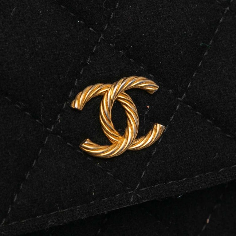 Chanel Wallet On Chain Paris-Hamburg Wool Black Front | Sell your designer bag