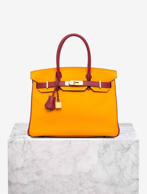 Hermès Birkin HSS 30 Swift Rouge Vif / Jaune d'Or Front | Sell your designer bag