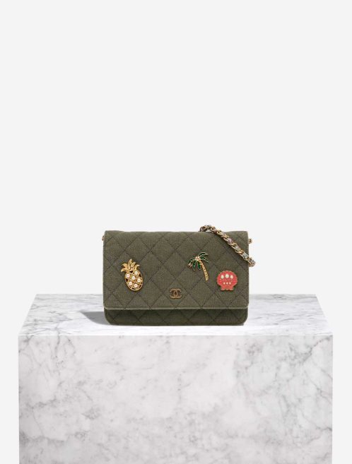 Chanel Wallet On Chain Coco Cuba Canvas Green Front | Sell your designer bag