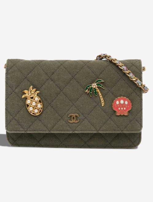 Chanel Wallet On Chain Coco Cuba Canvas Green Front | Sell your designer bag