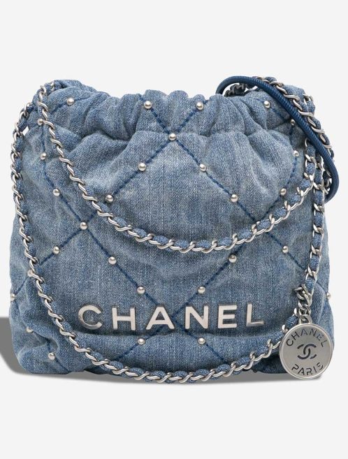 Chanel 22 Mini Denim Blue Front | Sell your designer bag